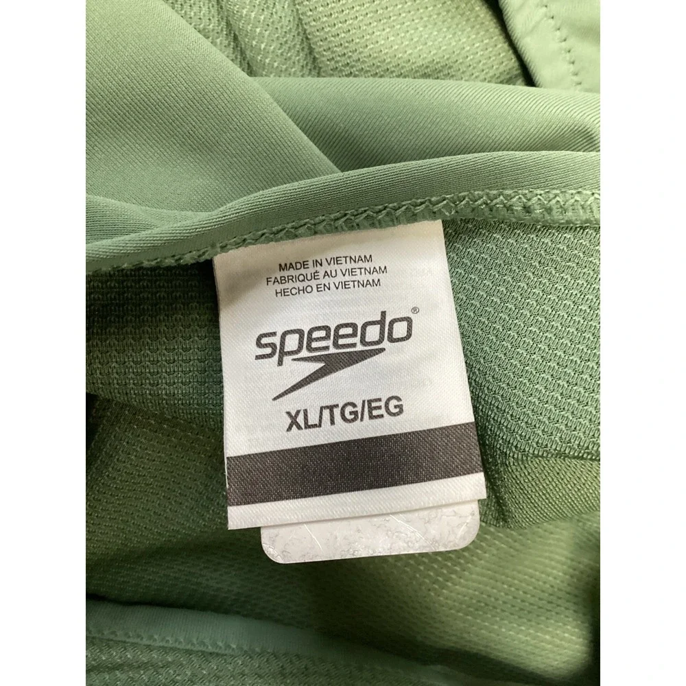 Speedo Womens Solid Racerback One Piece Swimsuit Sage Green XL 8003905- RETAGGED
